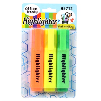 Текстовыделитель набор 3 штуки / H5712 /уп 72/288/АКЦИЯ
