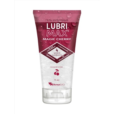 Интимный гель-смазка на водной основе Lubrimax Magic Cherry - 75 мл.