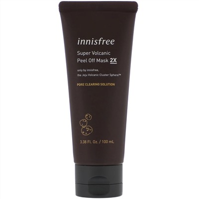 Innisfree, пилинговая маска-пленка из вулканической глины 2X, 100 мл (3,38 жидк. унции)