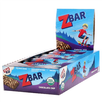 Clif Bar, Clif Kid, Z Bar, органические батончики, со вкусом шоколадного печенья, 18 батончиков, 36 г (1,27 унции) каждый