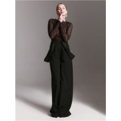 Брюки женские на лямках MINAKU: Casual Collection, чёрные, размер 42