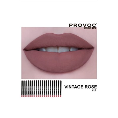 Provoc Гелевый карандаш-подводка для губ водостойкий / Semi Permanent Gel Eye Liner Filler №17 Vintage Rose, коричнево-малиновый KRISTALLER, 1124435