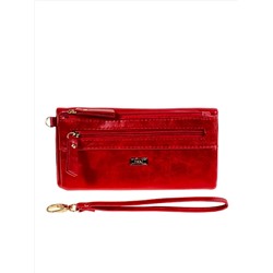 Женское портмоне из искусственной кожи, цвет красный