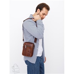 Сумка мужская кожаная 8611S brown Fuzhiniao в Новосибирске