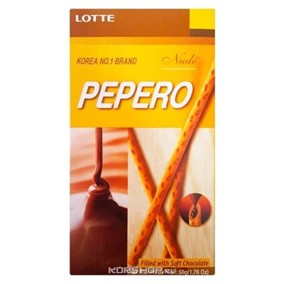 Соломка с шоколадной начинкой Пеперо Pepero Nude Choco Filled Lotte, Корея, 50 г