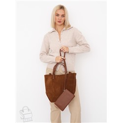 Сумка женская кожаная 2403YF brown Polina&Eiterou