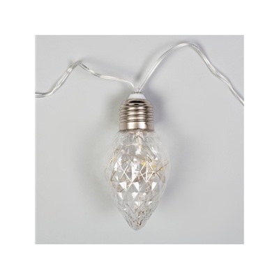 Гирлянда «Нить» 3 м с насадками «Лампочки шишки», IP20, прозрачная нить, 80 LED, свечение мульти, 8 режимов, 220 В