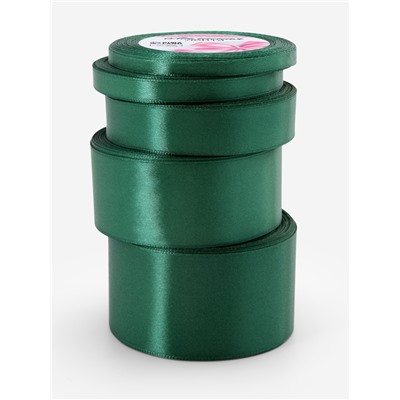 Атласная лента, набор 5 шт., 6/10/20/40/50 мм, 23±1 м, изумрудная №128
