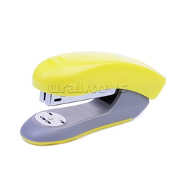 Степлер "Neon" 24/6&26/6 (мощность 20 листов, глубина скрепления 59 мм) пластиковый, в картонной коробке, неоновый желтый