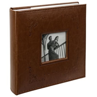 Фотоальбом 10х15 на 200 фотографий PС-46200RCLК(92605) Экокожа (корич.) книж.переплет PLATINUM