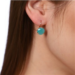 Серьги ювелирная бижутерия, коллекция "Дубай" покрытие позолота, цвет камня: бирюзовый, арт. 847.567
