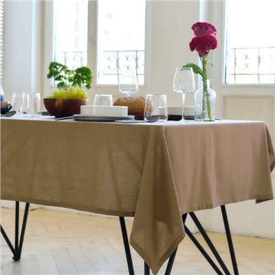 Скатерть Этель ECO, цвет оливковый, 110×136/±6 см, 70% хл, 30% лён, 190 г/м²