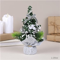 Новогоднее украшение настольное Елочка 20 см / NA02 /уп 180/серебро