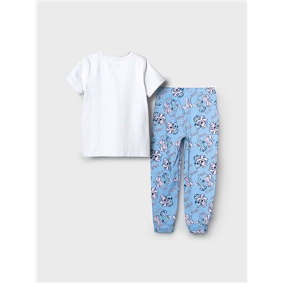 Комплект трикотажный для девочек: фуфайка (футболка), брюки