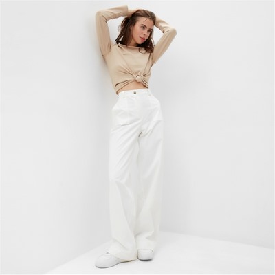 Брюки женские MINAKU: Casual Collection, белые, размер 42