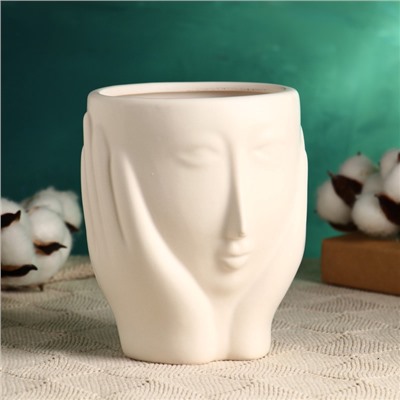 Декоративное кашпо для цветов «Лори», 800 мл, 14×12 см, керамическое, МИКС