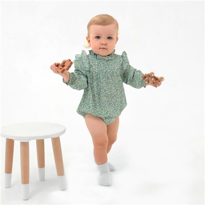 Блузка-боди для девочки MINAKU, рост 74-80 см, зелёная