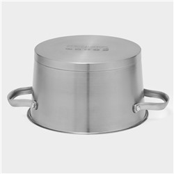 Кастрюля Magistro HiTech Steel, 4 л, d=22 см, h=13 см, слив для воды, капсульное дно, индукция, нержавеющая сталь