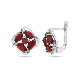 Серьги из серебра рубин корунд, Ромейн