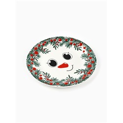 Тарелка плоская новогодняя «Снеговик Крош», d=20 см