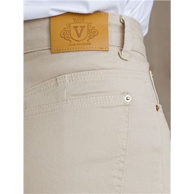 Джинсы трубы из эластичного денима средней плотности