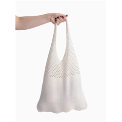 Сумка-авоська плетёная, клетка 0.5 см, белая