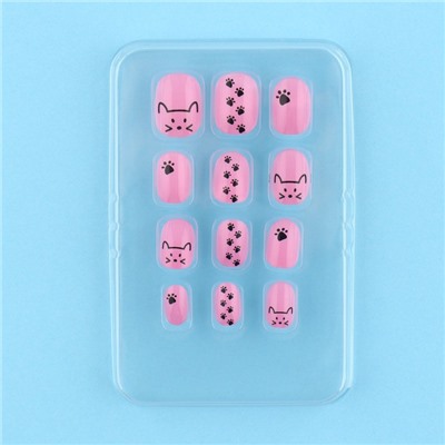 Детские накладные ногти «Кошечка», 12 шт.
