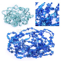 Новогоднее украшение "Бусы кристаллики" синие, 4,8м, в пакете