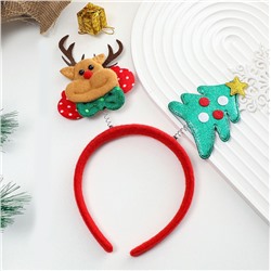 Ободок новогодний карнавальный "Олень и Ёлка"