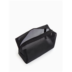 Косметичка Classic, полупрозрачная, на молнии, чёрная