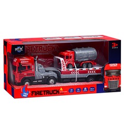 Машина "Перевозчик пожарной техники" (свет,звук) в коробке