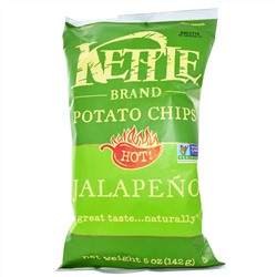 Kettle Foods, картофельные чипсы, острые с халапеньо, 142 г (5 унций)