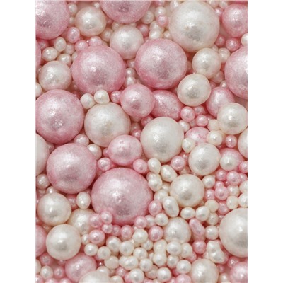 Посыпка кондитерская «БЛЕСК НЕЖНЫЙ» (Розовый, белоснежный), 50 г