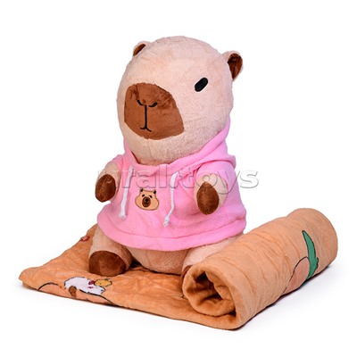 Мягкая игрушка "Капибара" с пледом