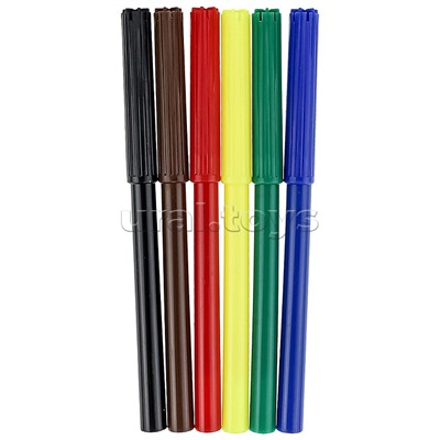 Фломастеры 6цв. с вентилируемым колпачком "Корона" пласт. блистере,