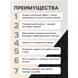 Накидка-массажёр на сиденье автомобиля, чёрный, велюр