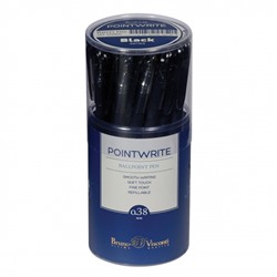 Ручка шариковая 0.38 мм "PointWrite Black" синяя 20-0265 Bruno Visconti