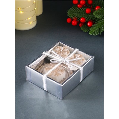 Набор свечей «Снежинки и подсвечник», 3 шт., 12×10×4 см