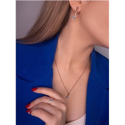 Серьги из золочёного серебра с бриллиантами и родированием 925 пробы п2-704зр110