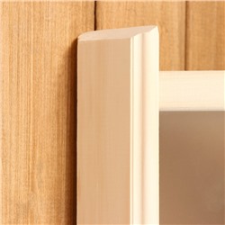 Абажур для бани и сауны, дерево, с настенный, угловой, со вставкой из белого стекла, «Добропаровъ»