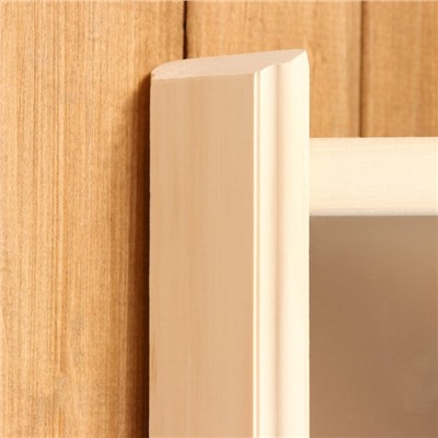 Абажур для бани и сауны, дерево, с настенный, угловой, со вставкой из белого стекла, «Добропаровъ»