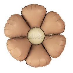 Шар (24''/61 см) Цветок, Ромашка (надув воздухом), Бежевый, Сатин, 1 шт. в уп.