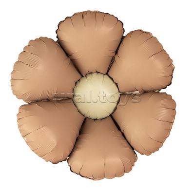 Шар (24''/61 см) Цветок, Ромашка (надув воздухом), Бежевый, Сатин, 1 шт. в уп.
