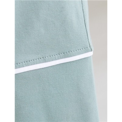 Укороченные брюки из эластичного хлопка с контрастным кантом