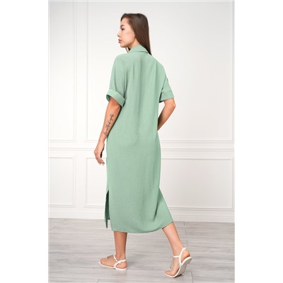 Женское платье-рубашка из ткани-жатка Happyfox