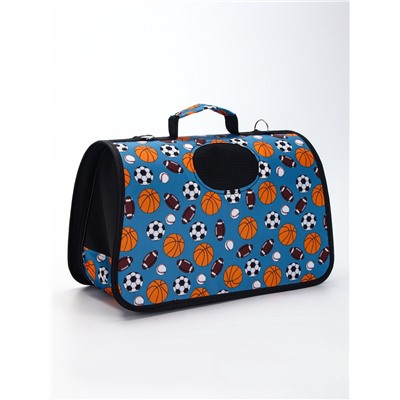 Сумка - переноска для животных «Спорт», размер M, 40×21×27 см, голубая