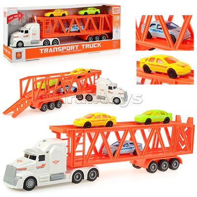 Машина "Автовоз" с машинками 1:50 (свет, звук) в коробке