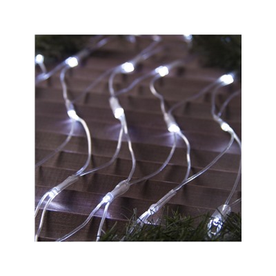 Гирлянда «Сеть» 2×1.5 м, IP44, УМС, прозрачная нить, 192 LED, свечение белое, 220 В