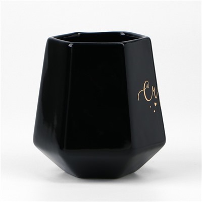 Кружка керамическая «Счастье есть», 300 мл, чёрная