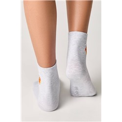 Детские носки CONTE-KIDS Однотонные хлопковые носки с вышивкой TIP-TOP